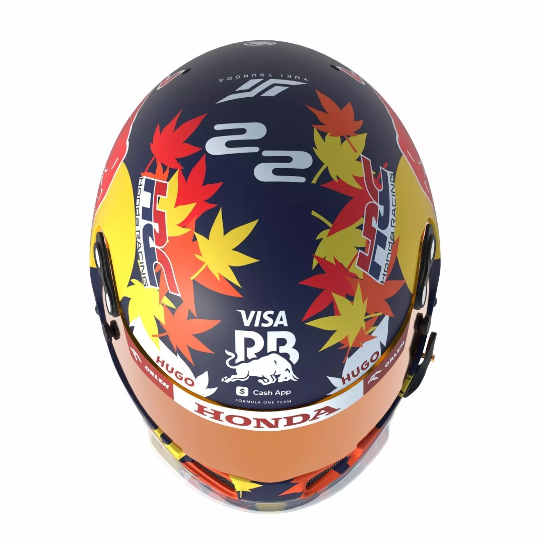 F1 Racing Bulls Helmets 2024 3D Model – High Detail PBR Asset, FBX, OBJ - View 29