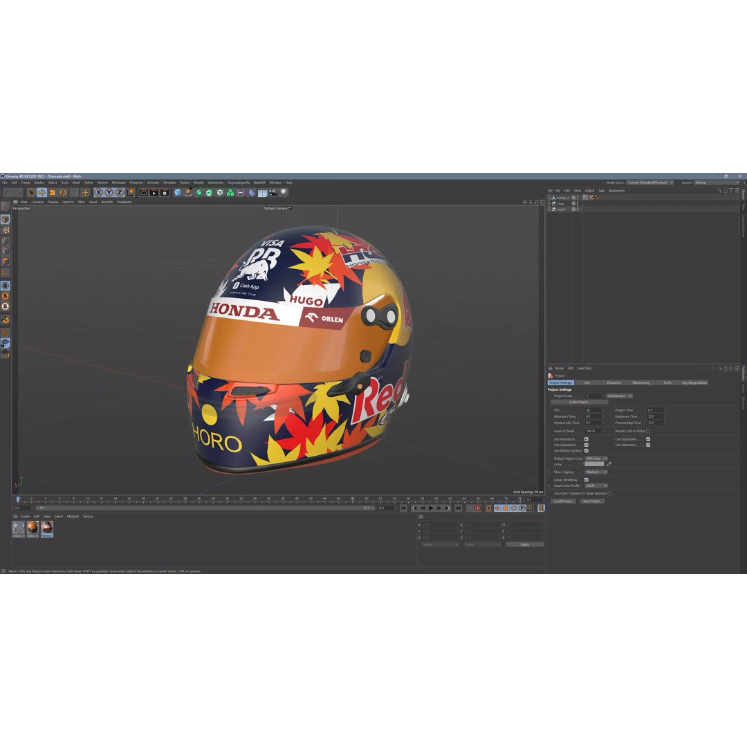F1 Racing Bulls Helmets 2024 3D Model – High Detail PBR Asset, FBX, OBJ - View 31