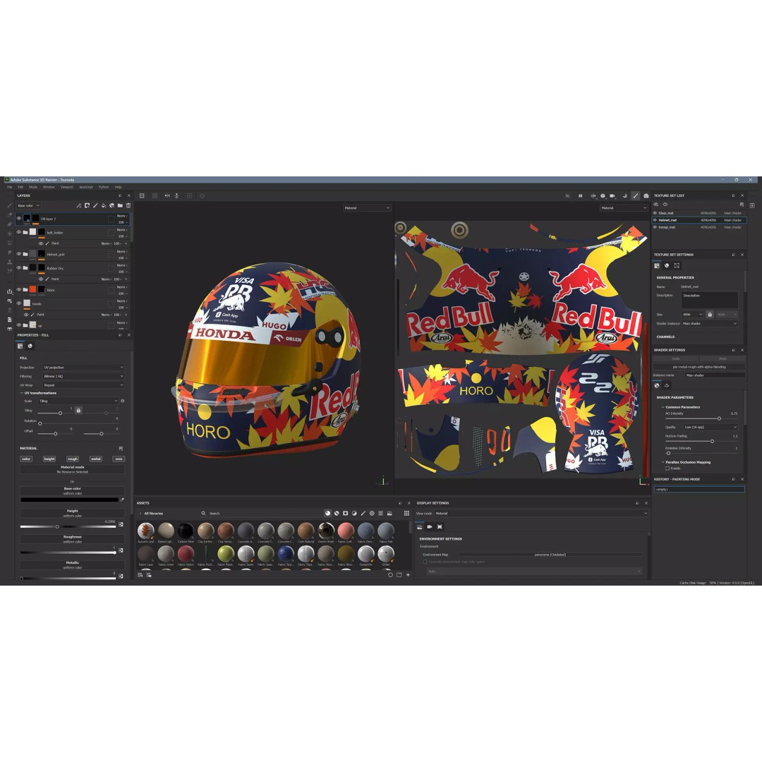 F1 Racing Bulls Helmets 2024 3D Model – High Detail PBR Asset, FBX, OBJ - View 33