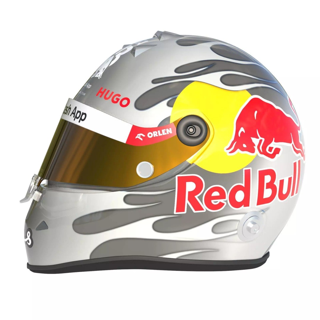 F1 Racing Bulls Helmets 2024 3D Model – High Detail PBR Asset, FBX, OBJ - View 5