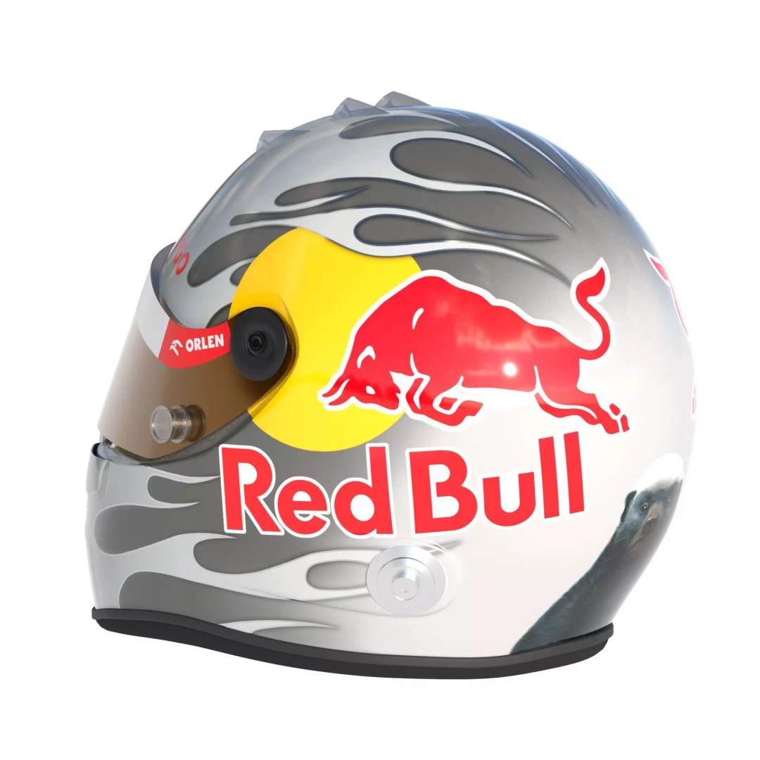 F1 Racing Bulls Helmets 2024 3D Model – High Detail PBR Asset, FBX, OBJ - View 6