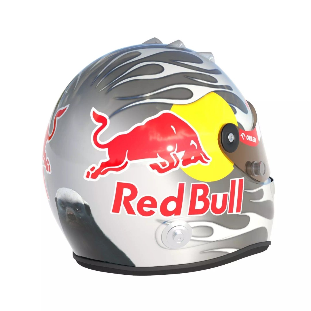 F1 Racing Bulls Helmets 2024 3D Model – High Detail PBR Asset, FBX, OBJ - View 8