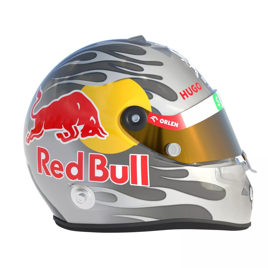 F1 Racing Bulls Helmets 2024 3D Model – High Detail PBR Asset, FBX, OBJ - View 9