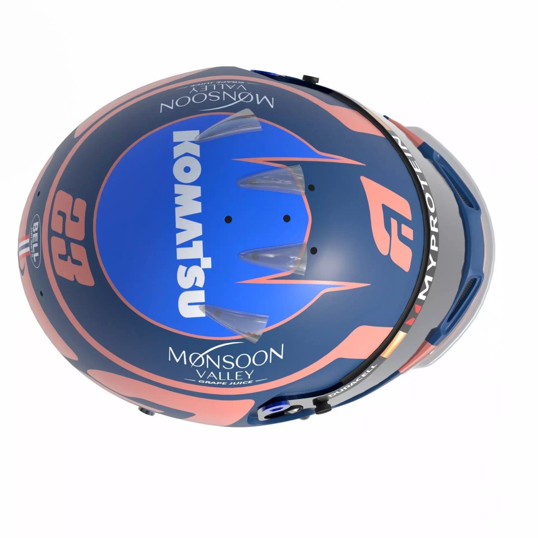 Alex Albon Helmet 3D Model – High Detail PBR Game Asset, FBX, OBJ - View 12