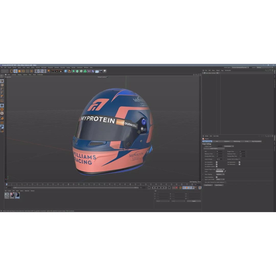 Alex Albon Helmet 3D Model – High Detail PBR Game Asset, FBX, OBJ - View 13