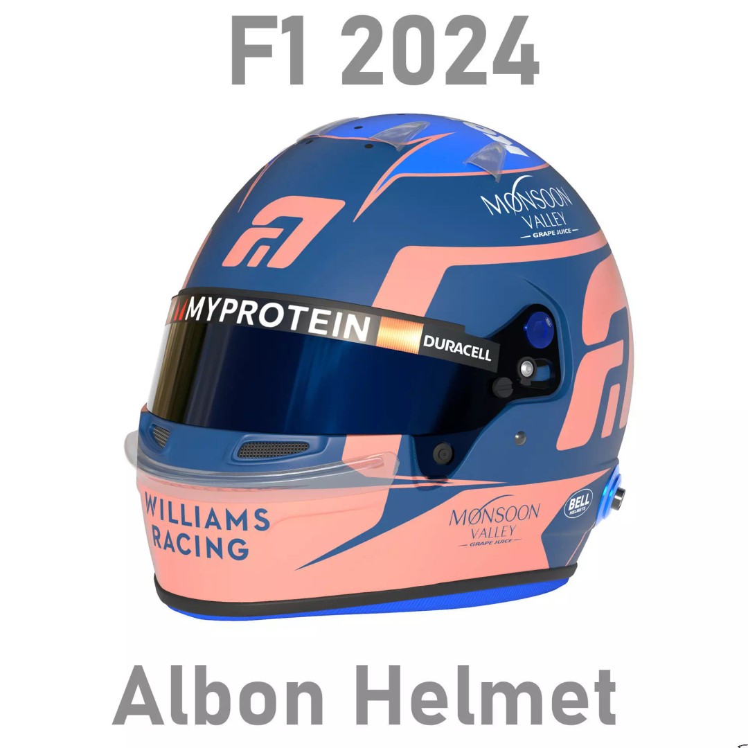 Alex Albon Helmet 3D Model – High Detail PBR Game Asset, FBX, OBJ - View 2