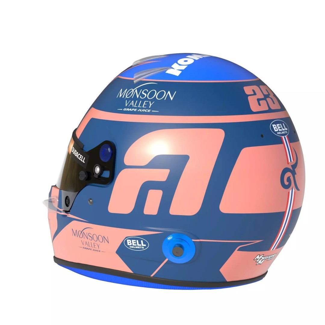 Alex Albon Helmet 3D Model – High Detail PBR Game Asset, FBX, OBJ - View 6