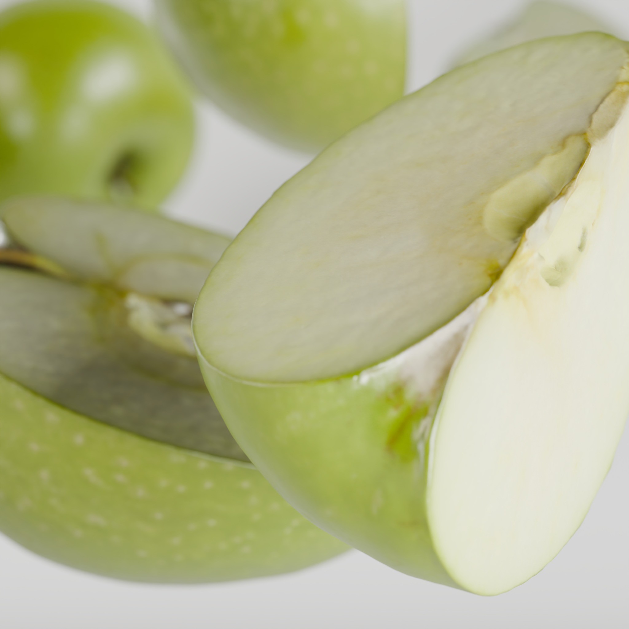 Green Apple - Low-Poly Game-Ready 3D Model - View 5