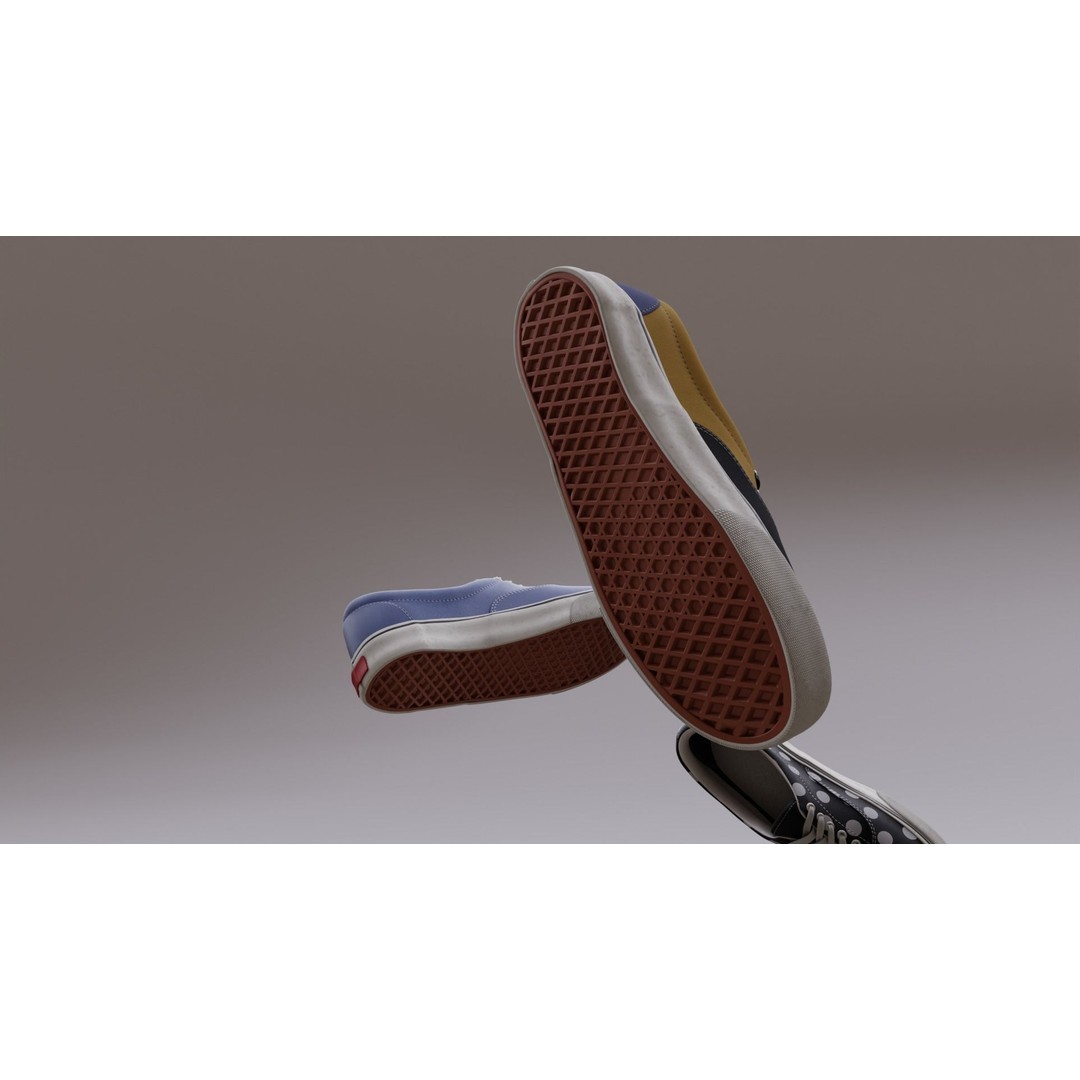 Vans Skater Shoe 3D Model – Low Poly Game Asset, FBX, PBR Textures - View 16