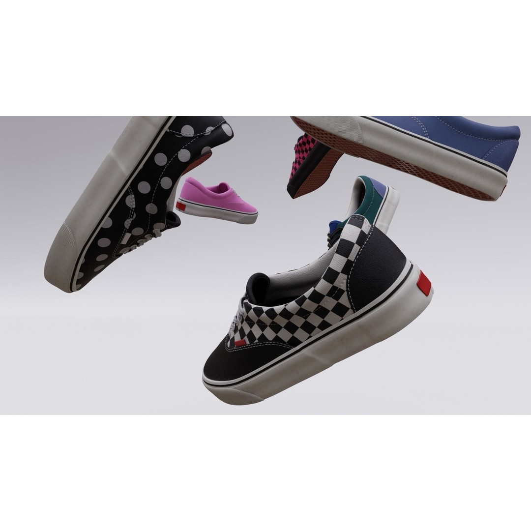 Vans Skater Shoe 3D Model – Low Poly Game Asset, FBX, PBR Textures - View 17