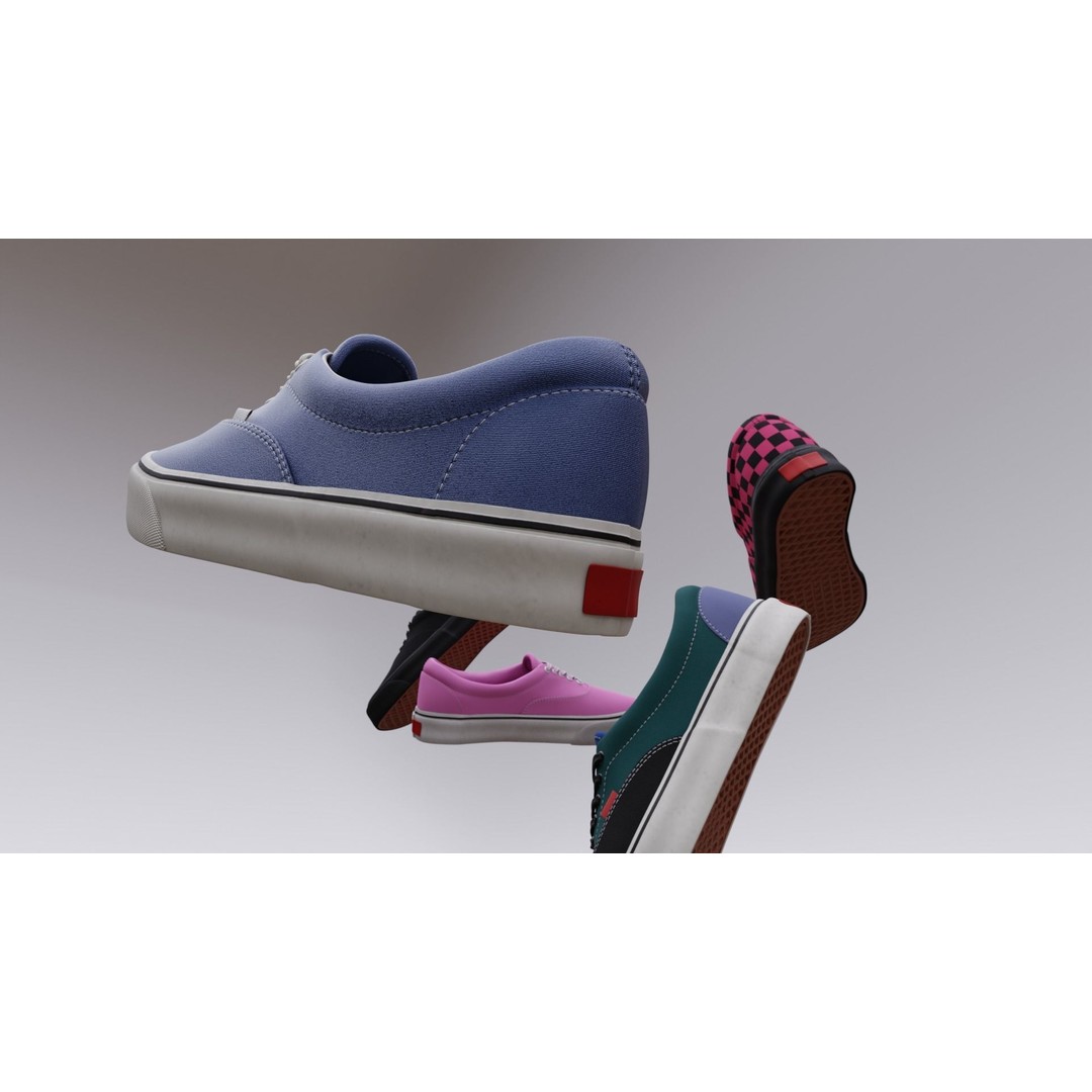 Vans Skater Shoe 3D Model – Low Poly Game Asset, FBX, PBR Textures - View 19
