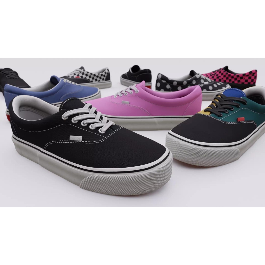 Vans Skater Shoe 3D Model – Low Poly Game Asset, FBX, PBR Textures - View 2