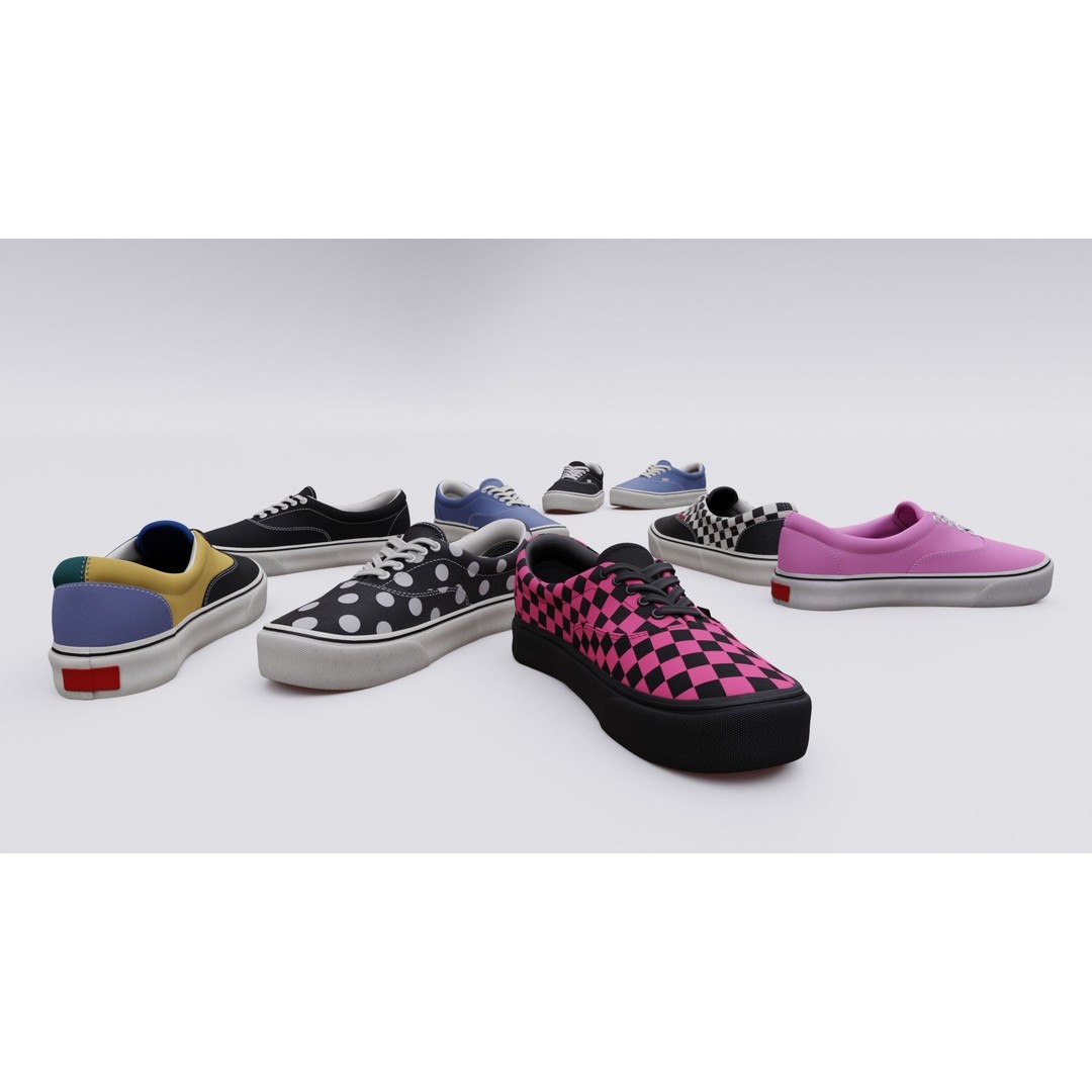 Vans Skater Shoe 3D Model – Low Poly Game Asset, FBX, PBR Textures - View 21