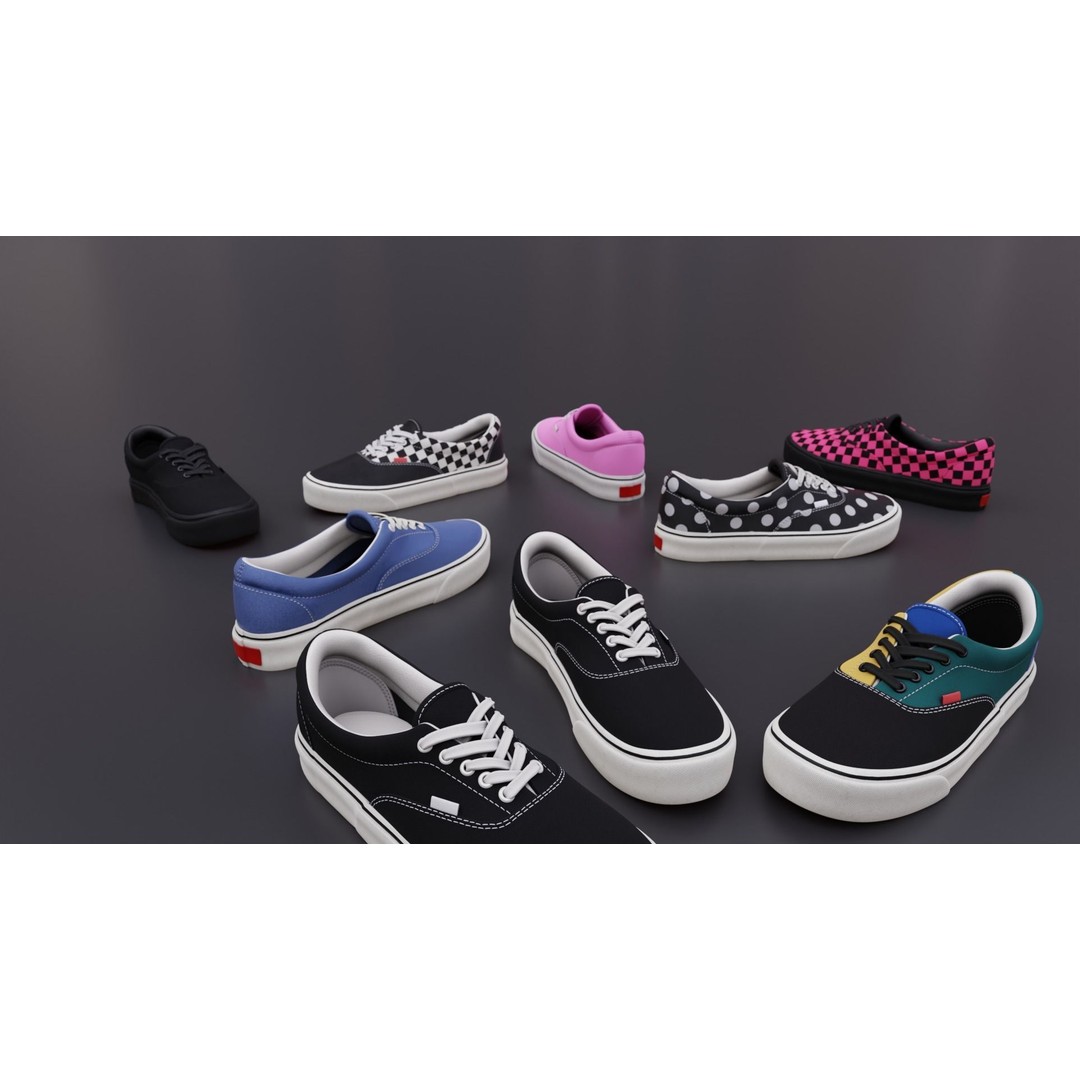 Vans Skater Shoe 3D Model – Low Poly Game Asset, FBX, PBR Textures - View 24