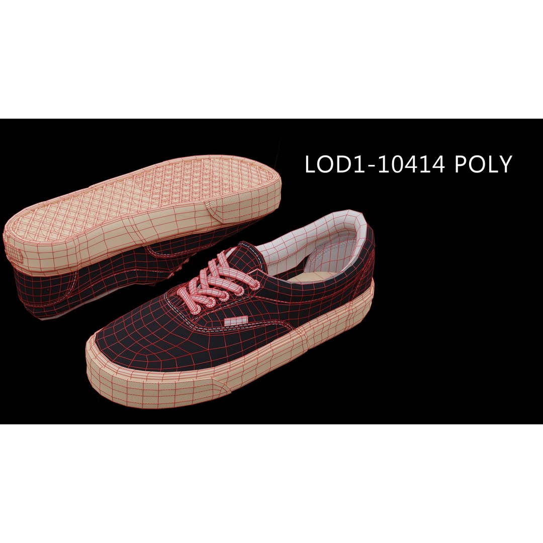 Vans Skater Shoe 3D Model – Low Poly Game Asset, FBX, PBR Textures - View 27