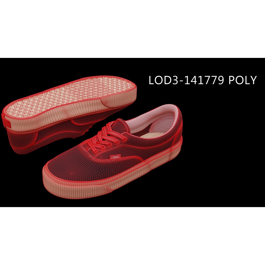 Vans Skater Shoe 3D Model – Low Poly Game Asset, FBX, PBR Textures - View 29