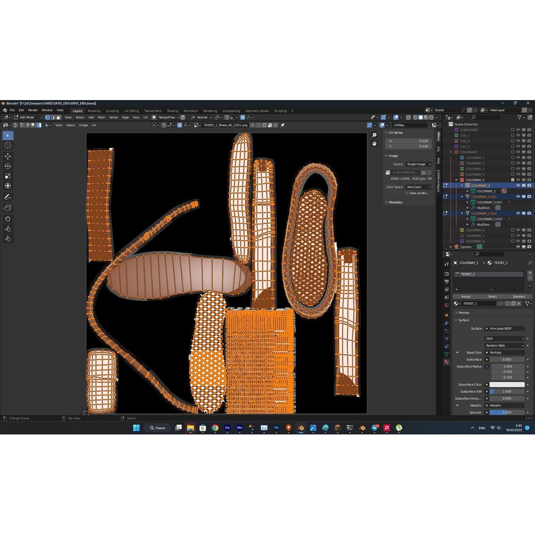 Vans Skater Shoe 3D Model – Low Poly Game Asset, FBX, PBR Textures - View 33