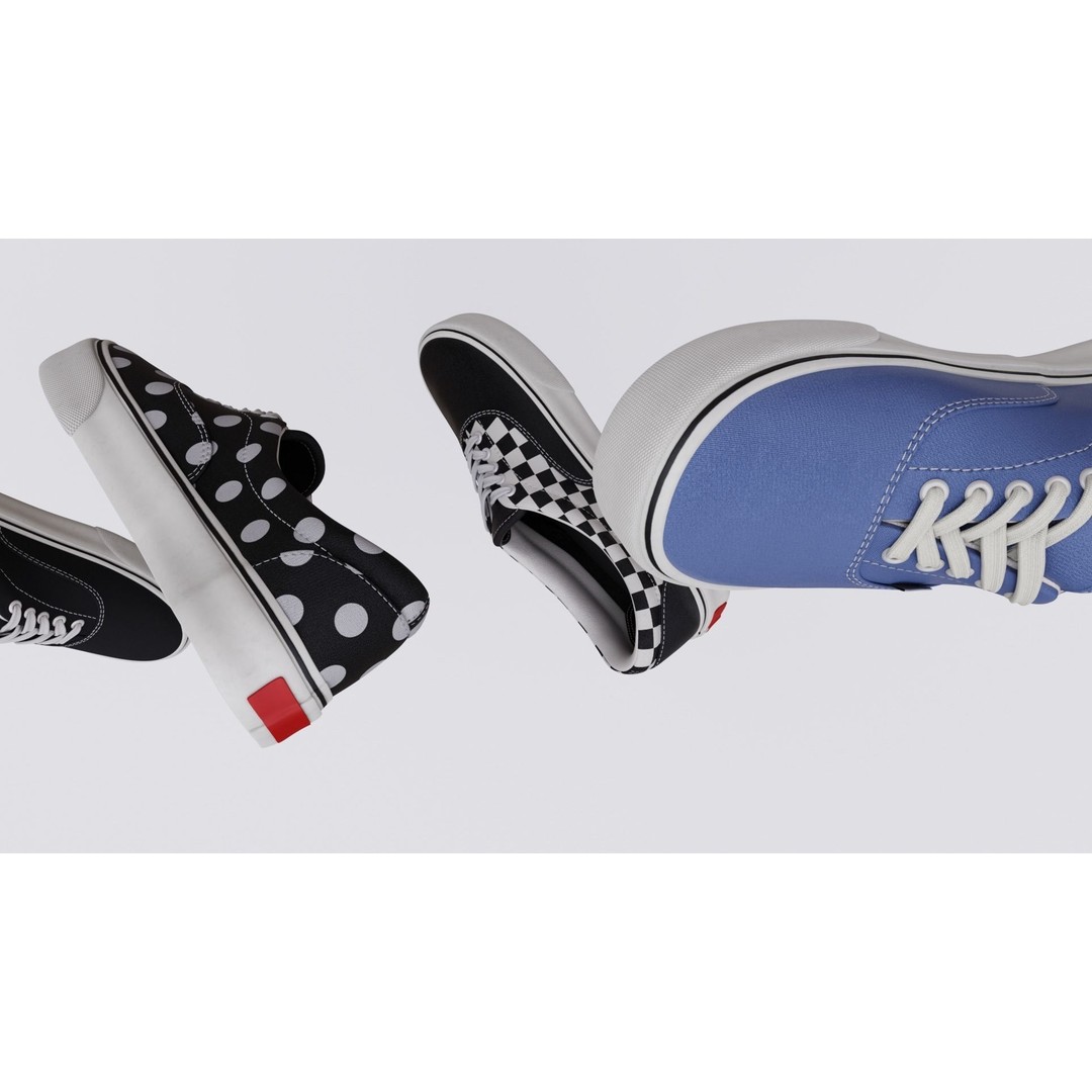Vans Skater Shoe 3D Model – Low Poly Game Asset, FBX, PBR Textures - View 4