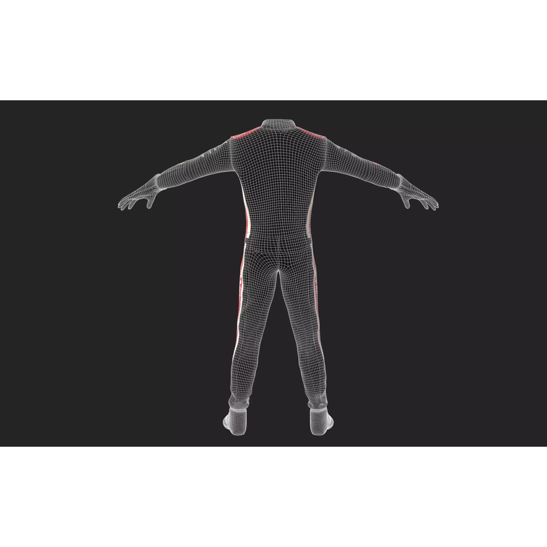 Haas Racing Suit 2025 3D Model – High Poly Game-Ready Asset, FBX, Blender - View 17