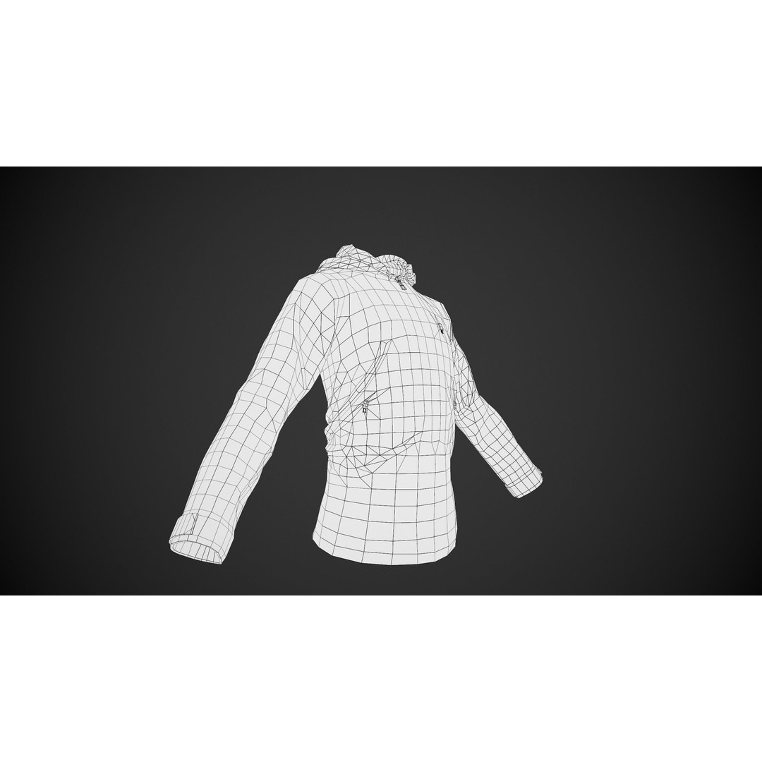 Gray Snowboard Hoodie 3D Model – Low Poly PBR Game Asset, FBX