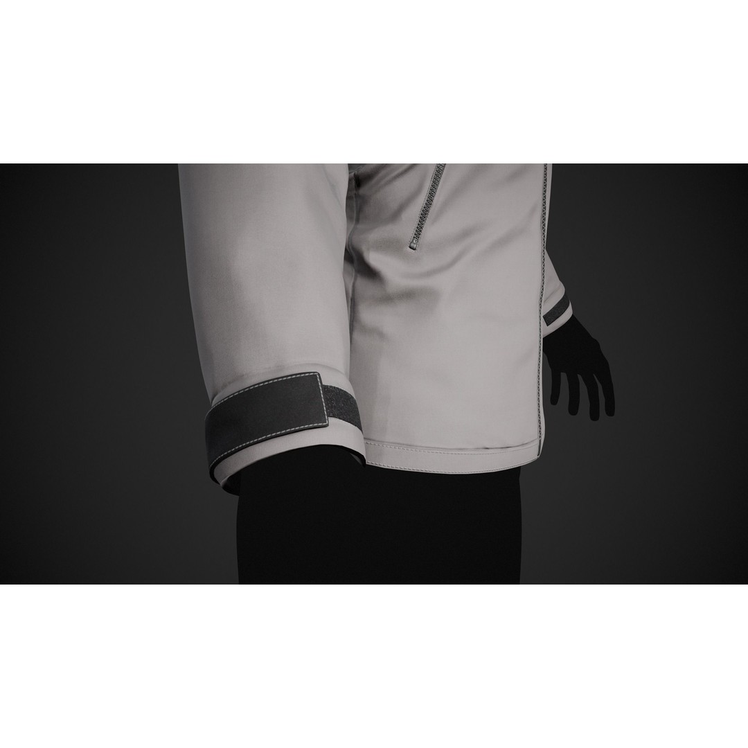 Gray Snowboard Hoodie 3D Model – Low Poly PBR Game Asset, FBX - View 11