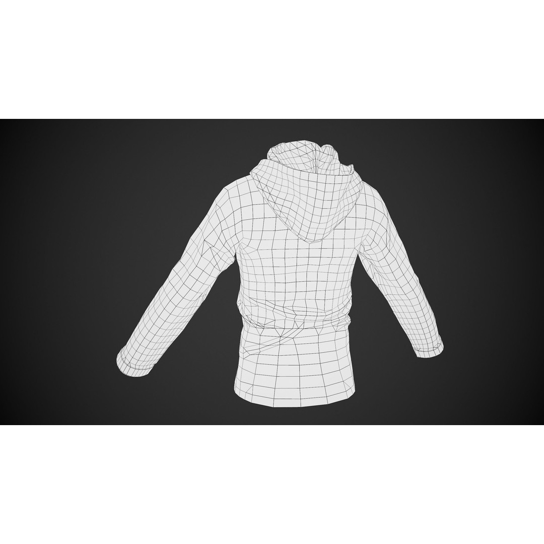 Gray Snowboard Hoodie 3D Model – Low Poly PBR Game Asset, FBX - View 15