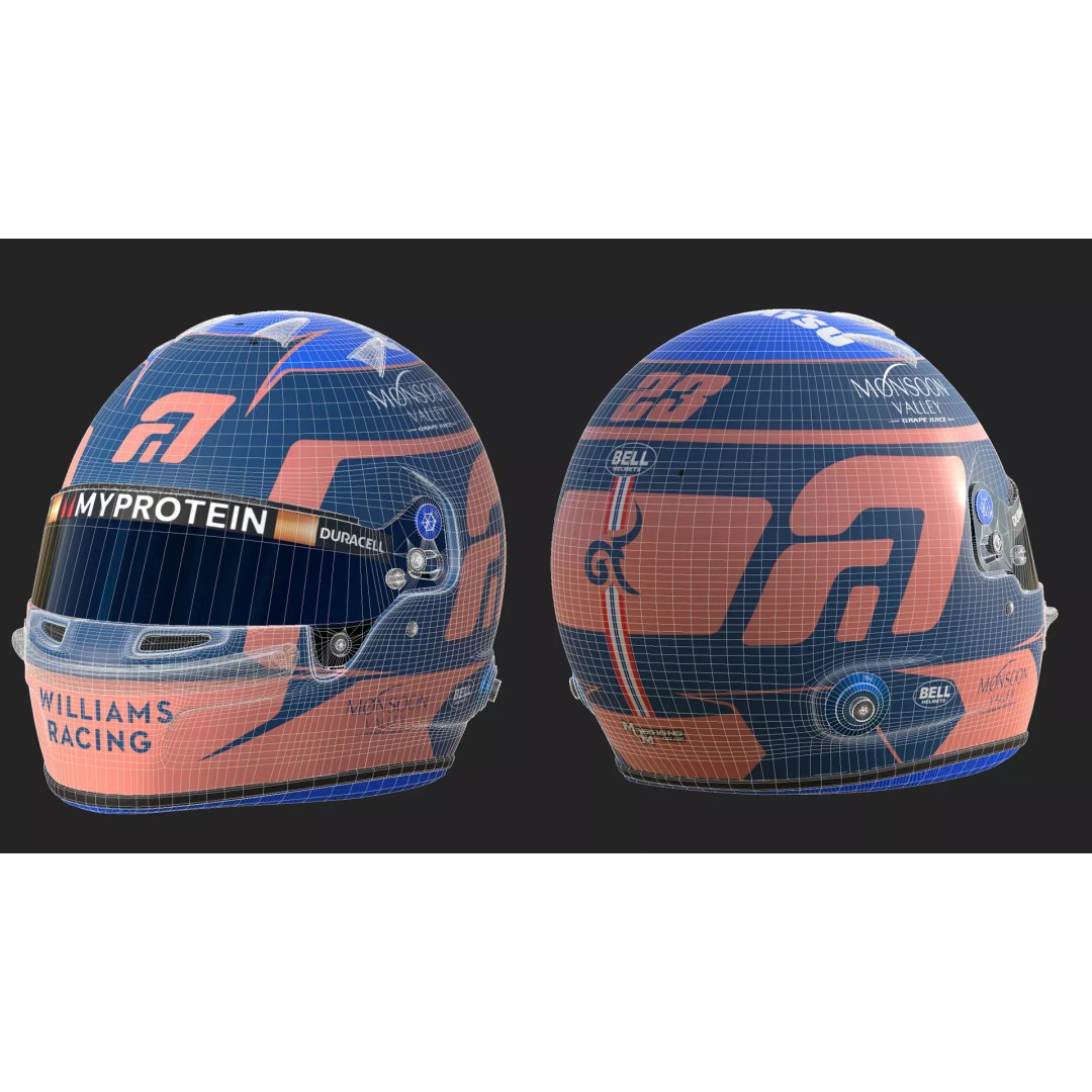 Williams 2024 Helmets 3D Model – High Detail PBR Asset, FBX, Blender