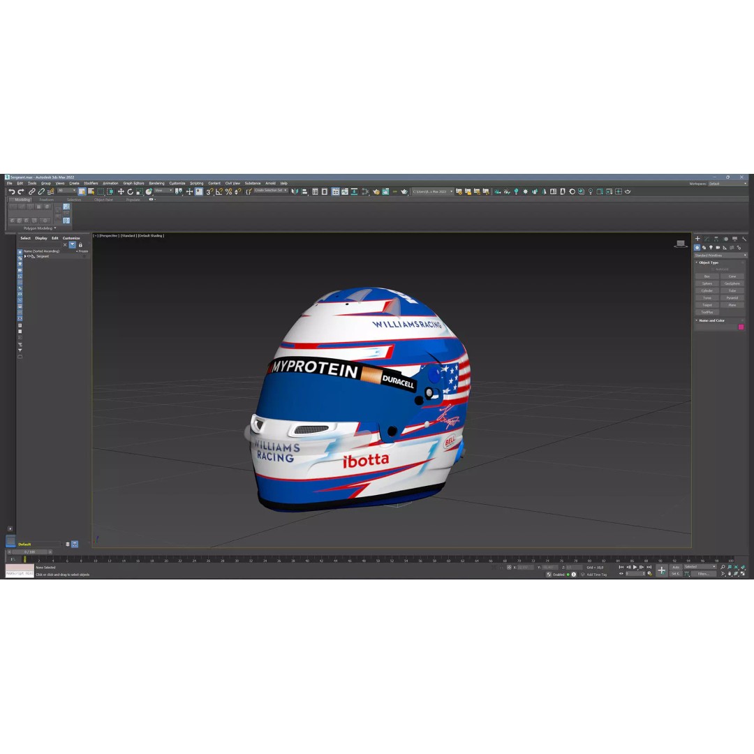Williams 2024 Helmets 3D Model – High Detail PBR Asset, FBX, Blender - View 15