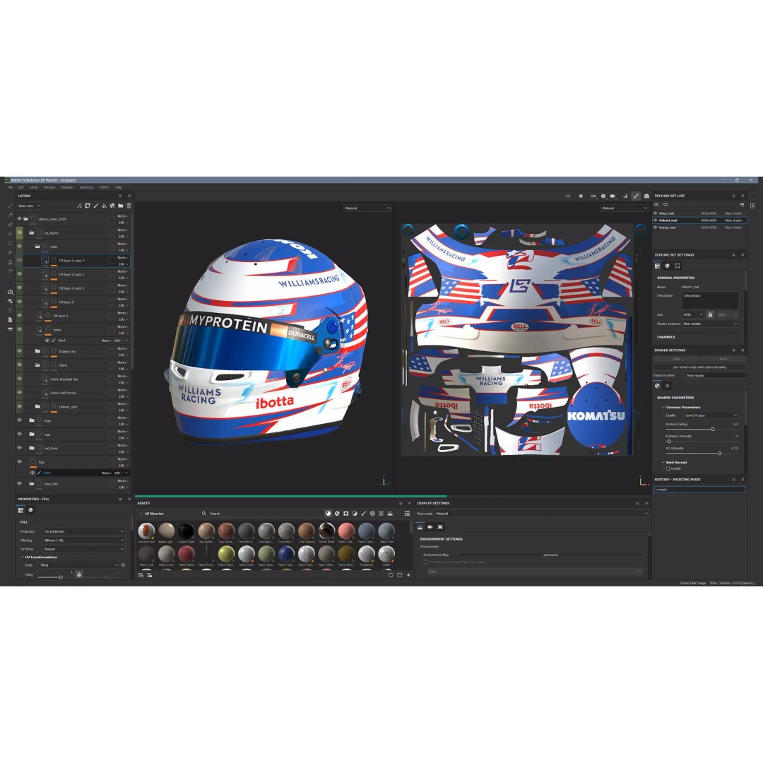 Williams 2024 Helmets 3D Model – High Detail PBR Asset, FBX, Blender - View 16