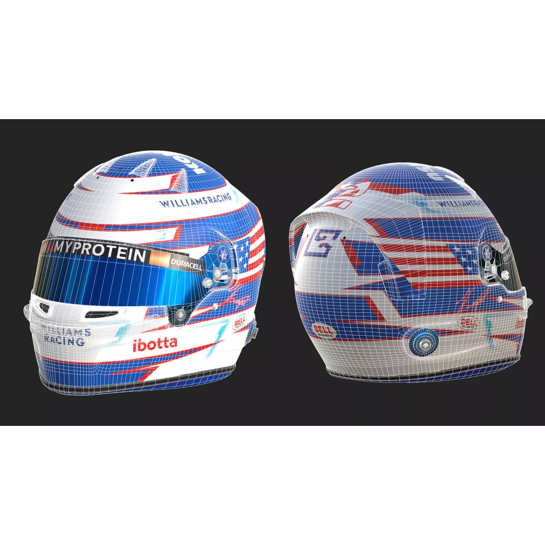 Williams 2024 Helmets 3D Model – High Detail PBR Asset, FBX, Blender - View 17