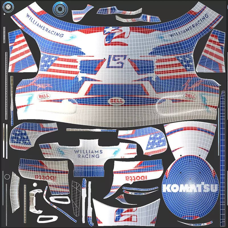 Williams 2024 Helmets 3D Model – High Detail PBR Asset, FBX, Blender - View 18