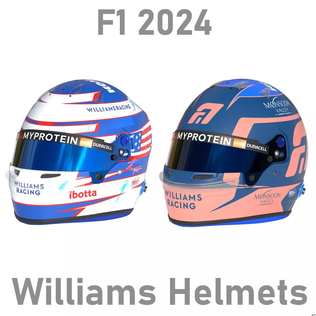 Williams 2024 Helmets 3D Model – High Detail PBR Asset, FBX, Blender - View 2