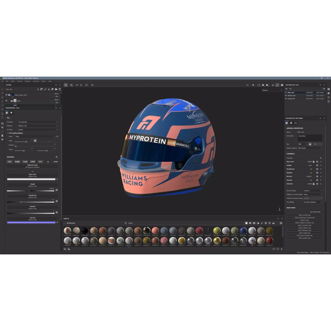 Williams 2024 Helmets 3D Model – High Detail PBR Asset, FBX, Blender - View 32