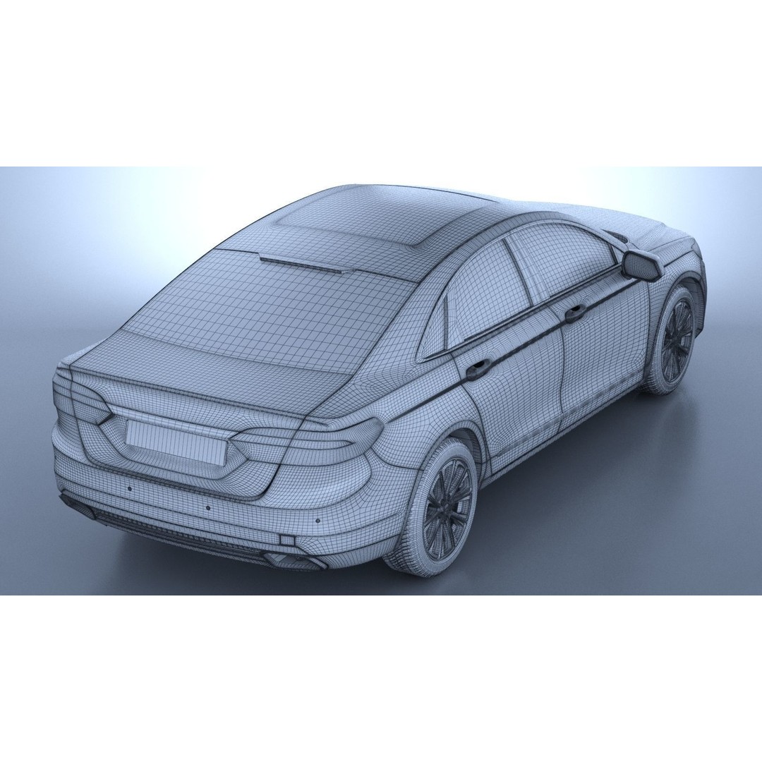 Generic American Car 3D Model – High Poly Vehicle for Animation, FBX, OBJ