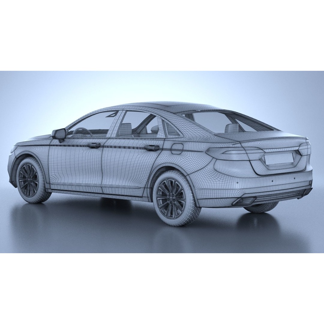Generic American Car 3D Model – High Poly Vehicle for Animation, FBX, OBJ - View 23