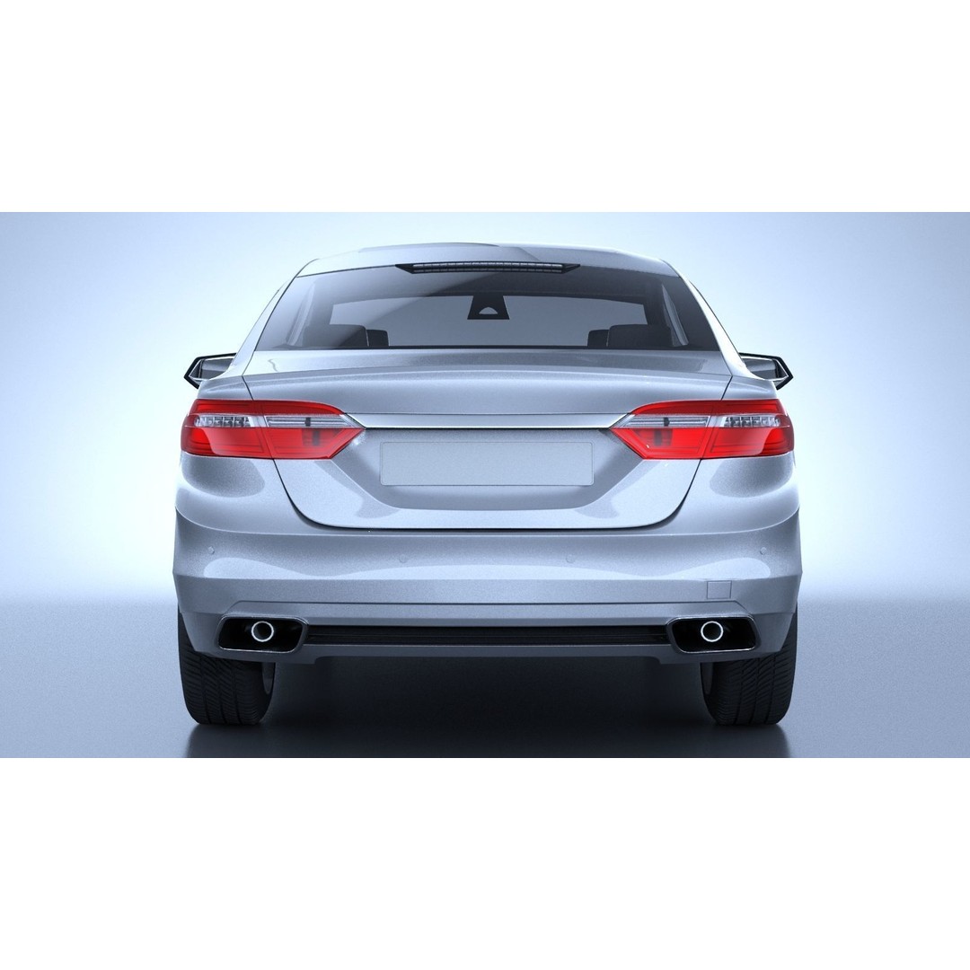 Generic American Car 3D Model – High Poly Vehicle for Animation, FBX, OBJ - View 8