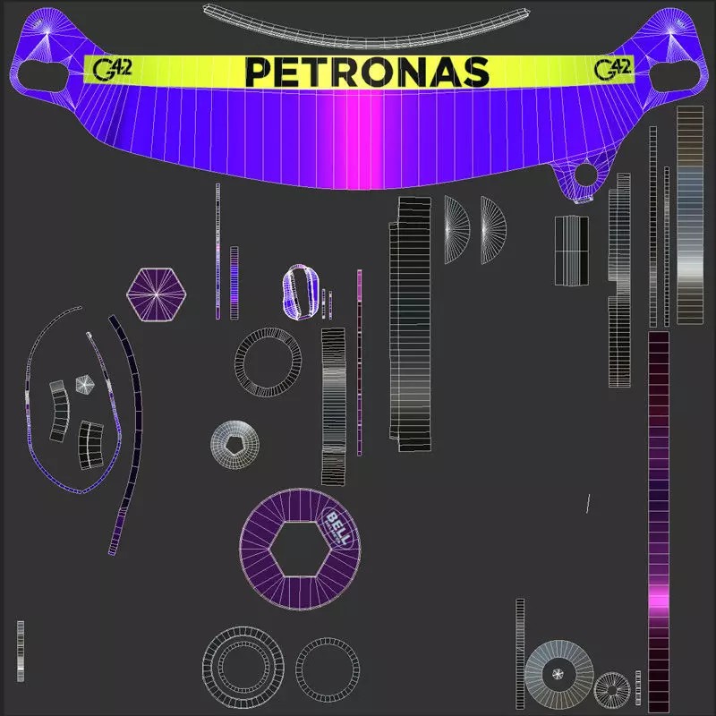 Lewis Hamilton Helmet 3D Model – High Detail Game-Ready Asset, FBX