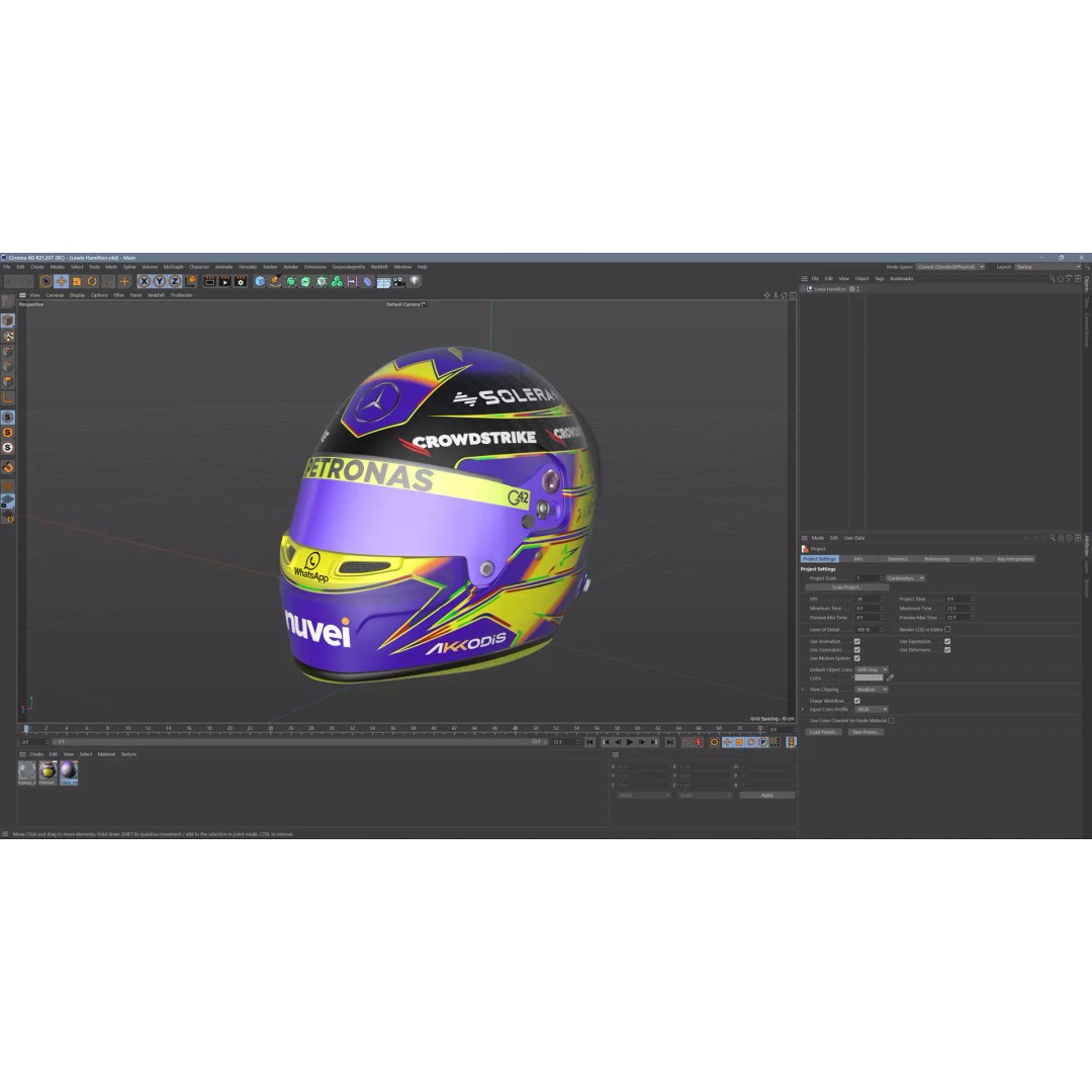 Lewis Hamilton Helmet 3D Model – High Detail Game-Ready Asset, FBX - View 14