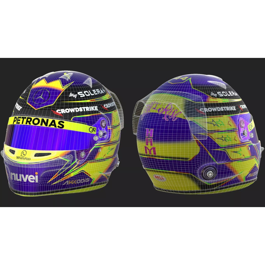 Lewis Hamilton Helmet 3D Model – High Detail Game-Ready Asset, FBX - View 17