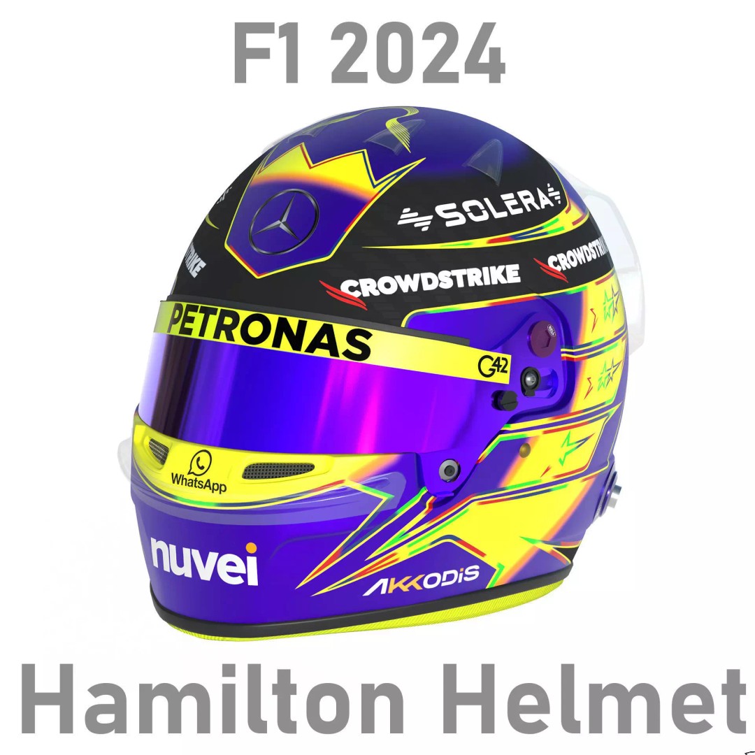 Lewis Hamilton Helmet 3D Model – High Detail Game-Ready Asset, FBX - View 2