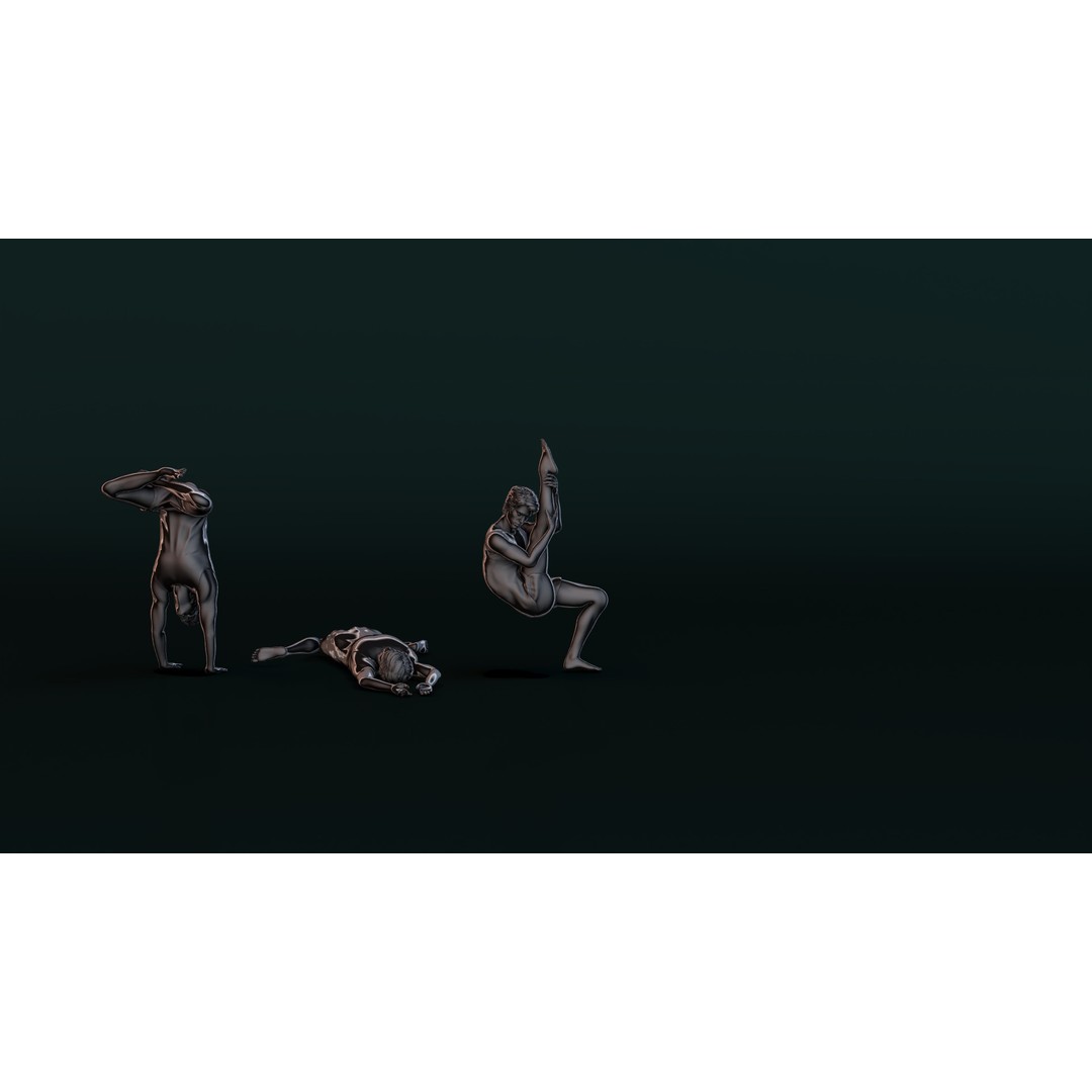 Yoga Man 03 3D Model – Realistic Pose Collection, FBX, OBJ
