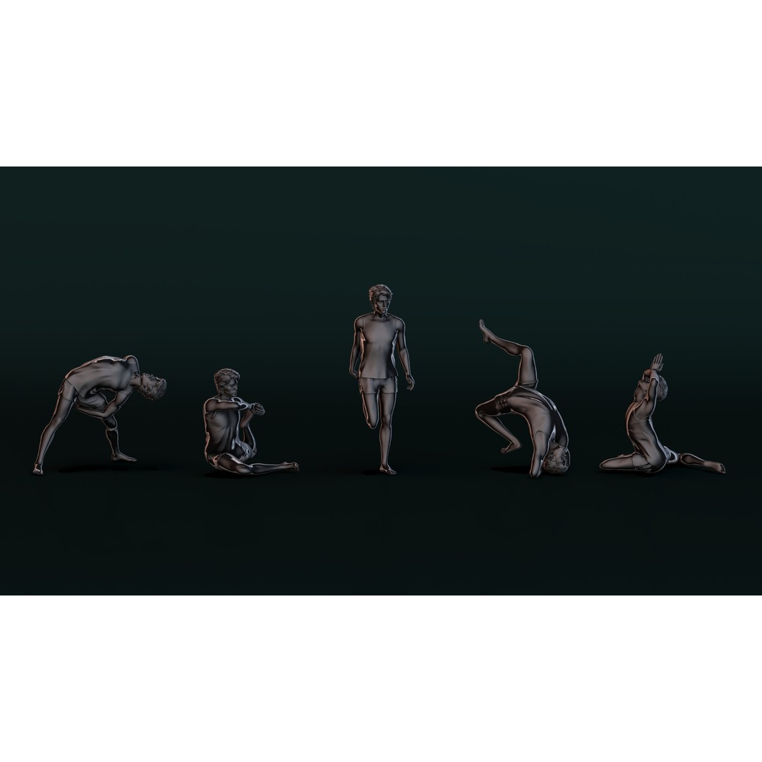 Yoga Man 03 3D Model – Realistic Pose Collection, FBX, OBJ - View 10