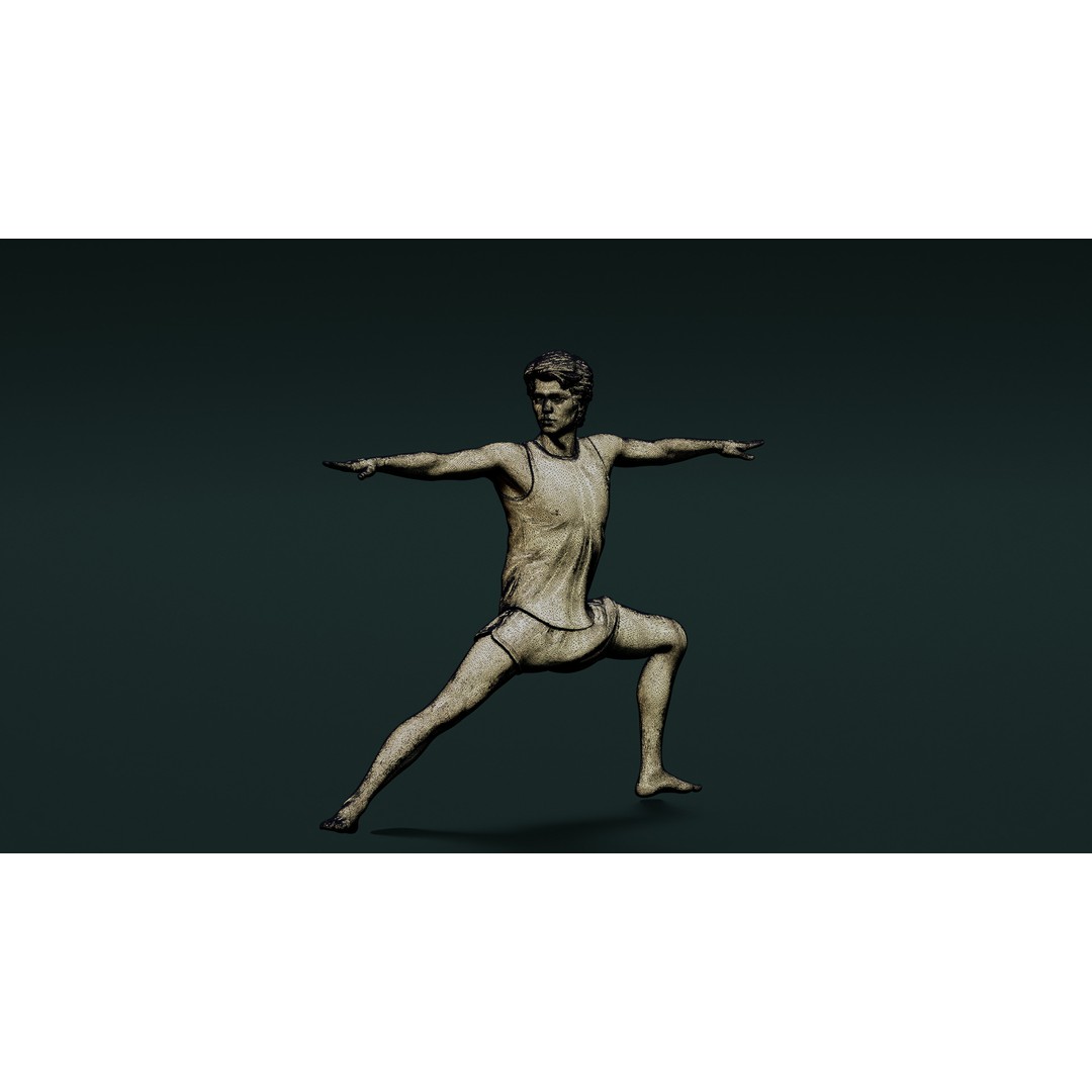 Yoga Man 03 3D Model – Realistic Pose Collection, FBX, OBJ - View 4