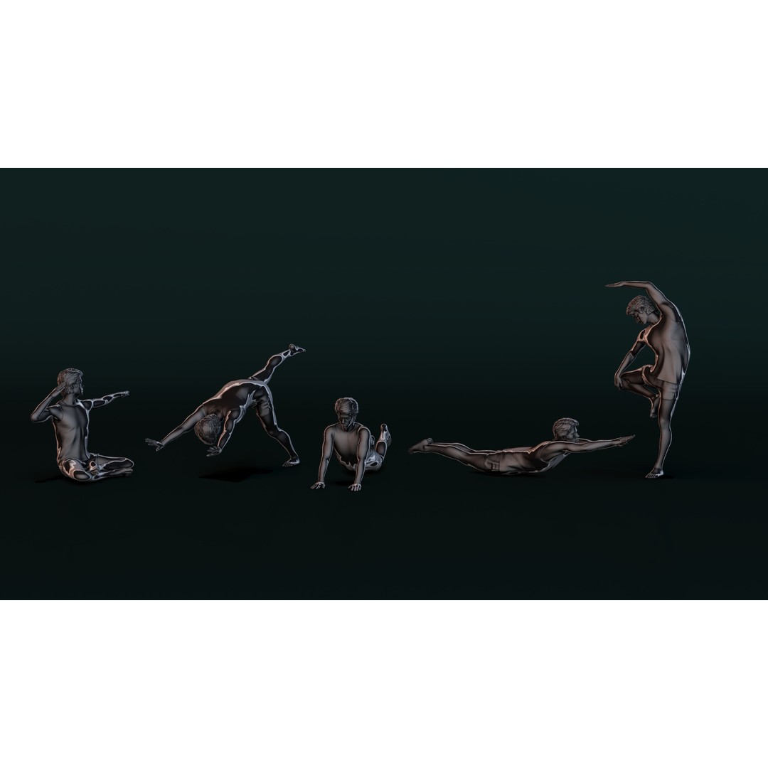 Yoga Man 03 3D Model – Realistic Pose Collection, FBX, OBJ - View 5