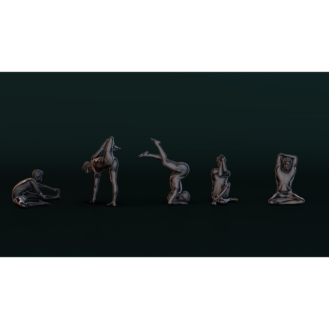 Yoga Man 03 3D Model – Realistic Pose Collection, FBX, OBJ - View 6