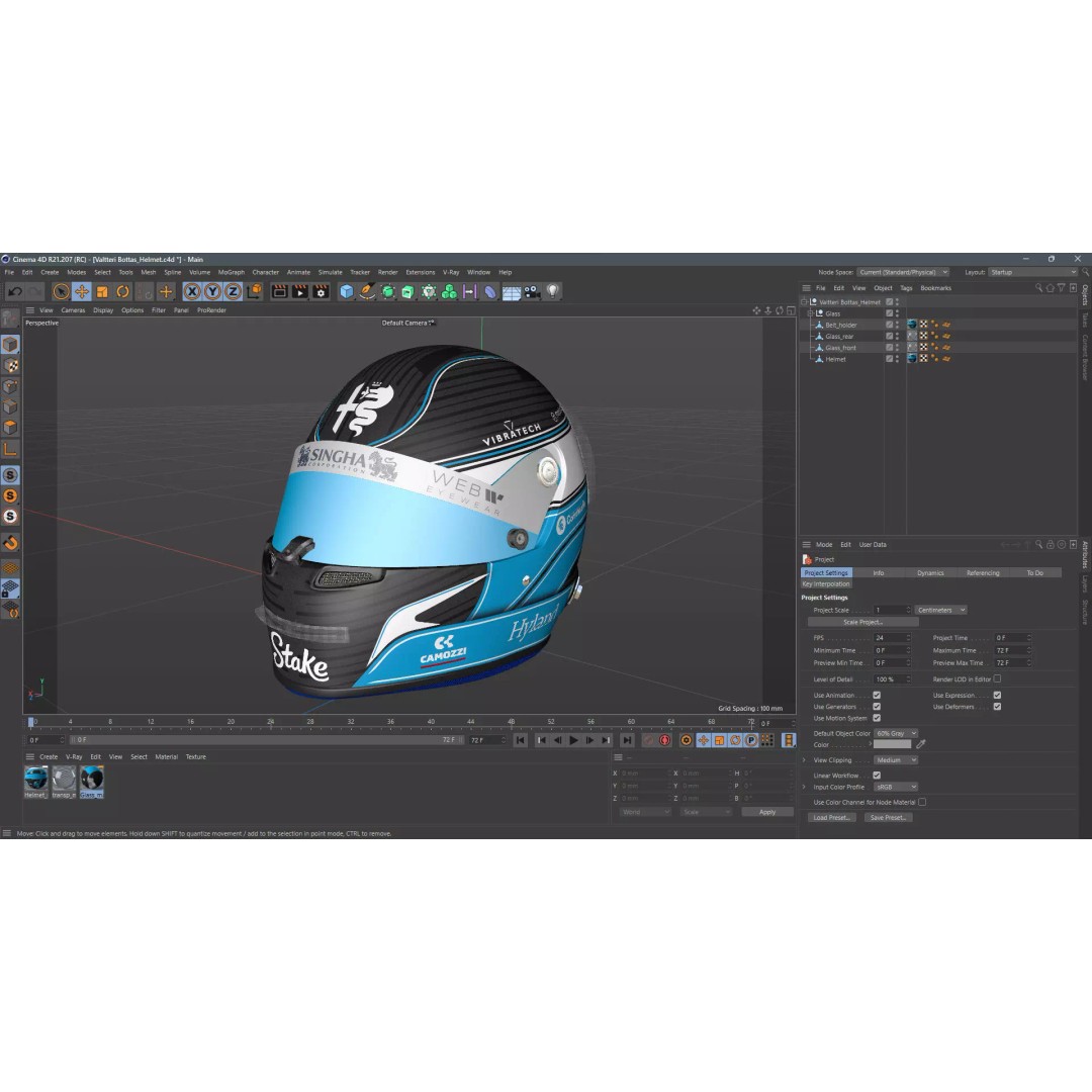 Alfa Romeo Helmets 3D Model – High Detail PBR Game Asset, FBX, OBJ - View 14