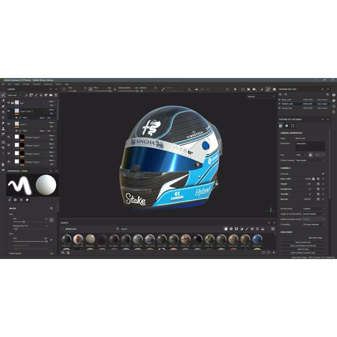 Alfa Romeo Helmets 3D Model – High Detail PBR Game Asset, FBX, OBJ - View 16