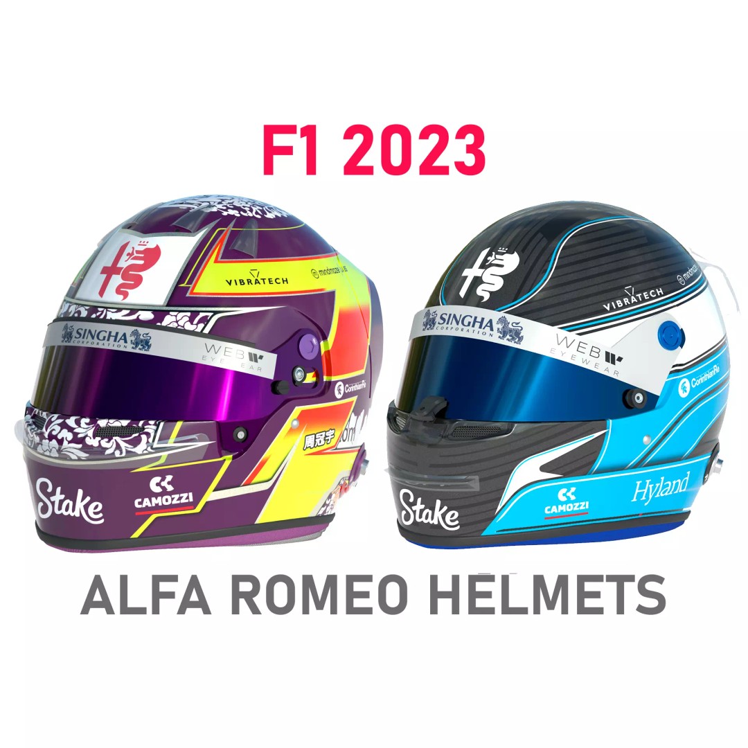 Alfa Romeo Helmets 3D Model – High Detail PBR Game Asset, FBX, OBJ - View 2