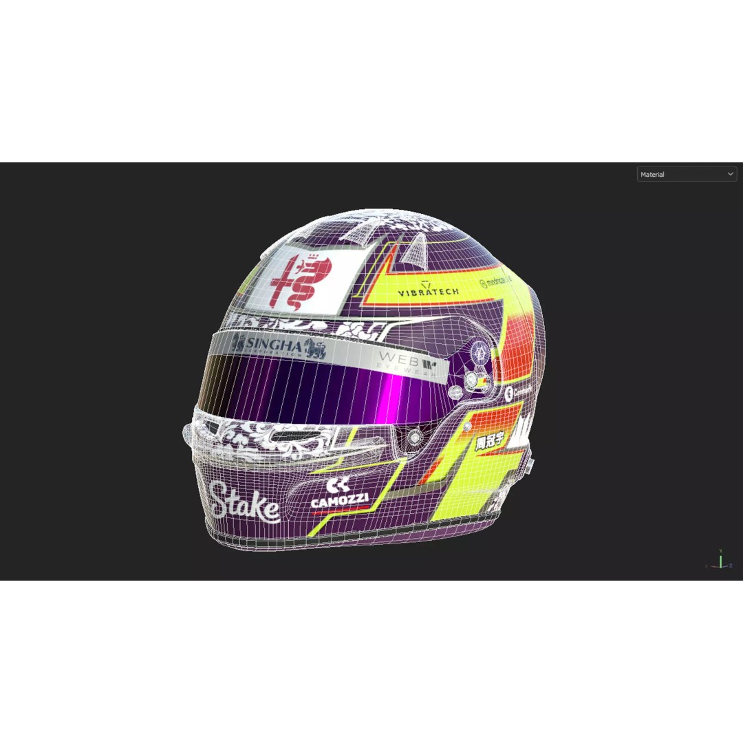 Alfa Romeo Helmets 3D Model – High Detail PBR Game Asset, FBX, OBJ - View 34