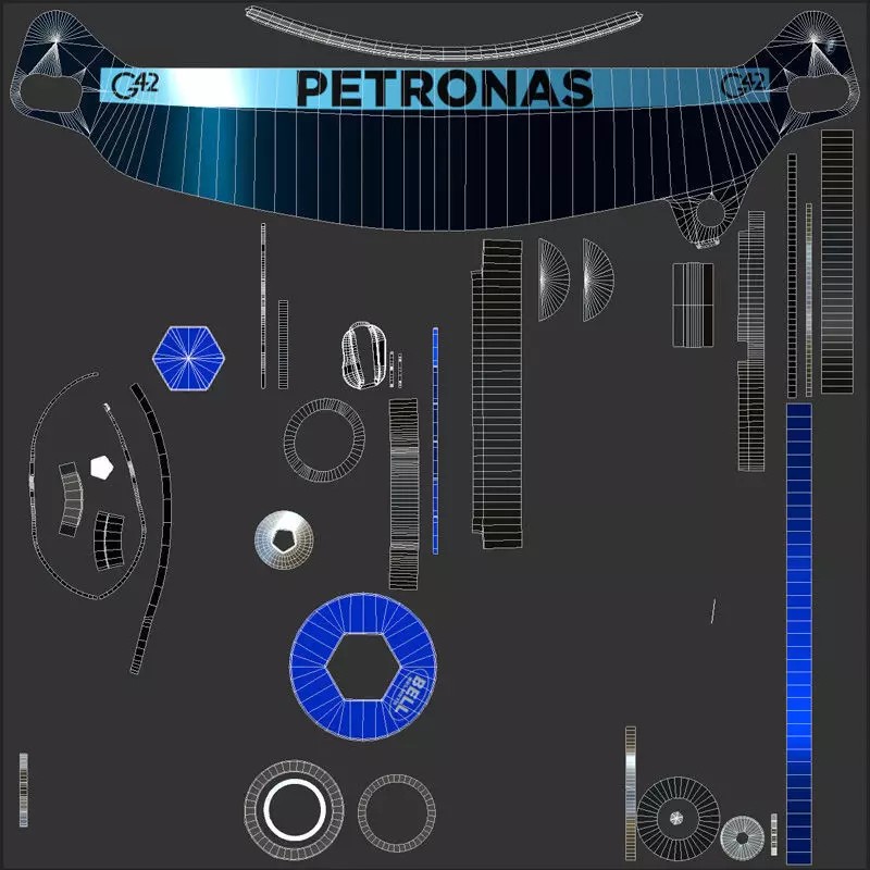 George Russell Helmet 3D Model – High Detail Racing Asset, FBX